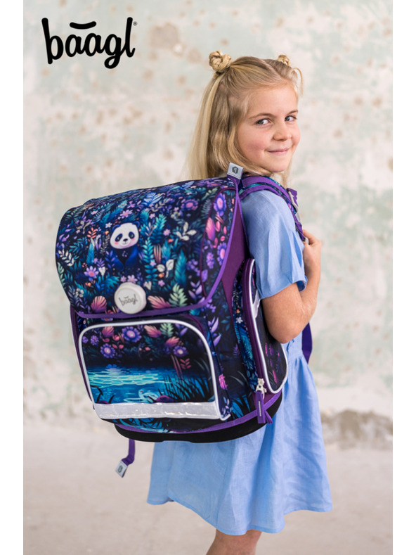 BAAGL  BAAGL SET 5 Ergo Jungle Panda: aktovka, penal, sacek, zastěra, peněženka