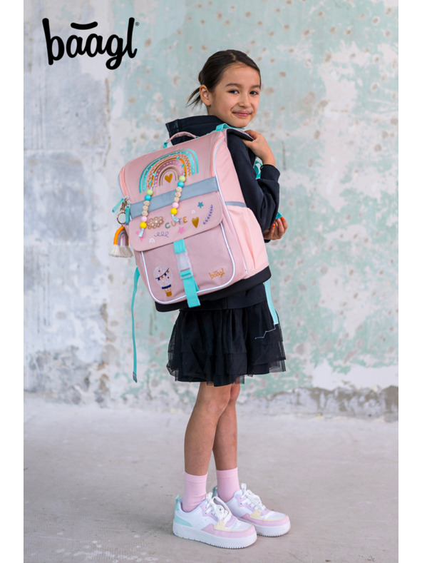 BAAGL  BAAGL SET 5 Zippy Duha roza: aktovka, penal, sacek, zastěra, peněženka