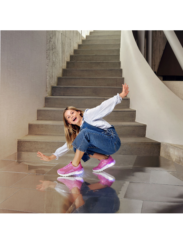 Geox Rožnate dekliške superge Geox Activart illuminus