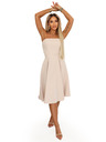 numoco VIVIENNE Corsetted razširjena midi obleka s pasom - svetlo bež