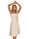 numoco VIVIENNE Corsetted razširjena midi obleka s pasom - svetlo bež