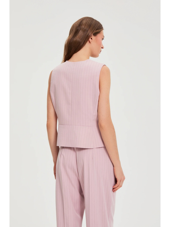 Moodo Telovnik s tankim črtami rozast Moodo