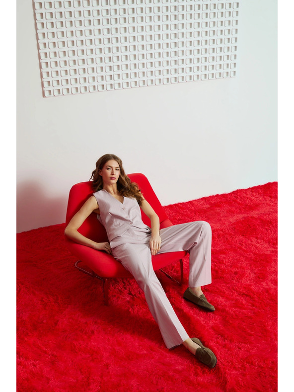 Moodo Telovnik s tankim črtami rozast Moodo