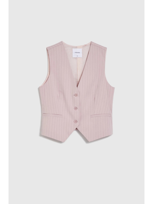 Moodo Telovnik s tankim črtami rozast Moodo