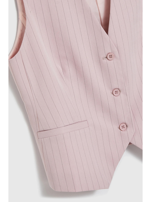 Moodo Telovnik s tankim črtami rozast Moodo