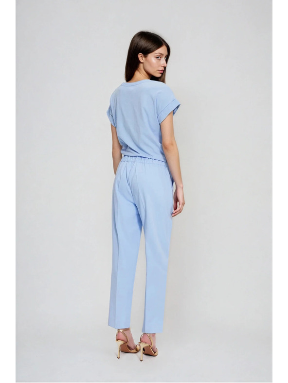 Moodo Hlače s naboranim robom modre Moodo