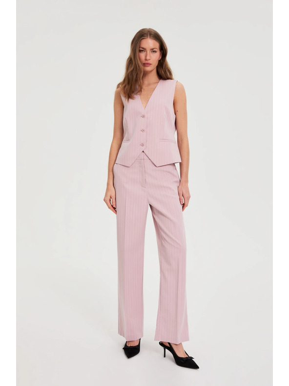 Moodo Hlače s tankim črtami roza Moodo