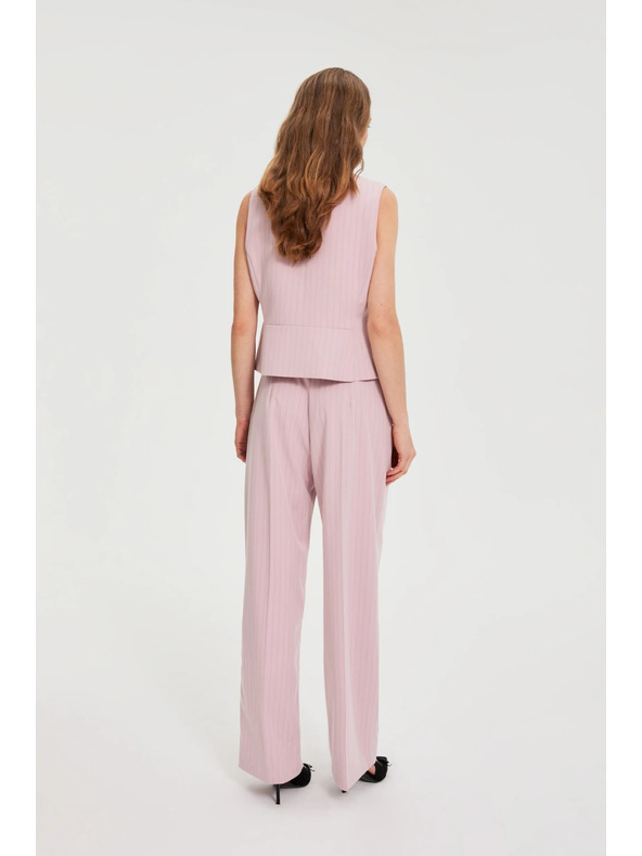 Moodo Hlače s tankim črtami roza Moodo
