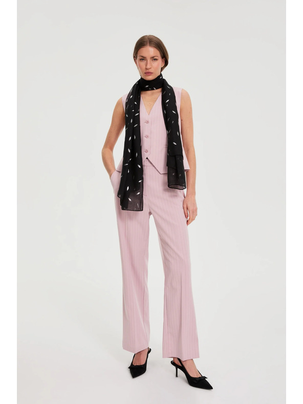 Moodo Hlače s tankim črtami roza Moodo