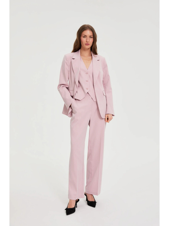 Moodo Hlače s tankim črtami roza Moodo