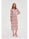 Moodo Plisirana obleka roza Moodo