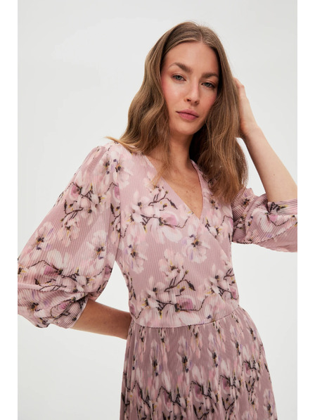 Moodo Plisirana obleka roza Moodo