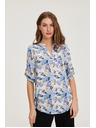 Moodo Srajca iz viskože s cvetovi modra Moodo