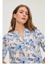 Moodo Srajca iz viskože s cvetovi modra Moodo
