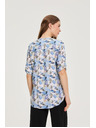 Moodo Srajca iz viskože s cvetovi modra Moodo