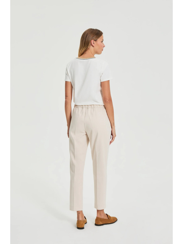 Moodo Bež hlače s skladami Moodo