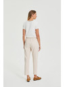 Moodo Bež hlače s skladami Moodo