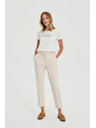 Moodo Bež hlače s skladami Moodo
