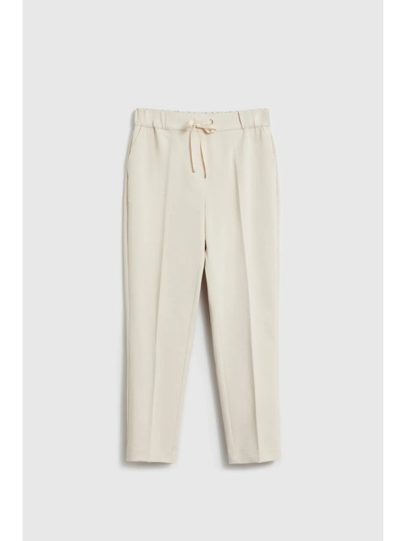 Moodo Bež hlače s skladami Moodo