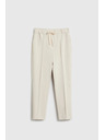 Moodo Bež hlače s skladami Moodo