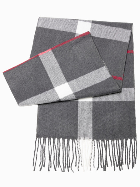 Ombre Clothing Moški šal - siva/bela A408 Ombre Clothing