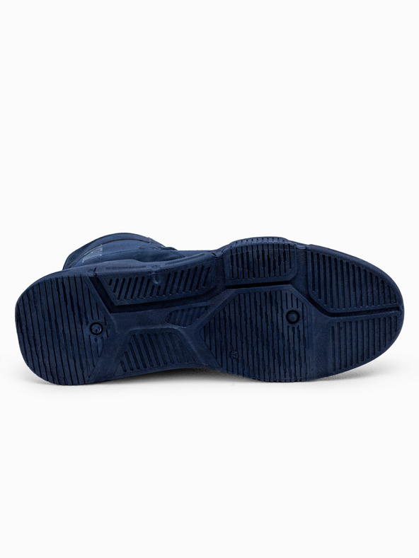 Ombre Clothing Moške gležnjarke s strukturirano podplatom - temno modre V4 OM-FOBO-0122 Ombre Clothing