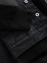 Ombre Clothing Moška jeans jakna s pletenima rokaviema in kapuco - črna V3 OM-JADJ-0220 Ombre Clothing