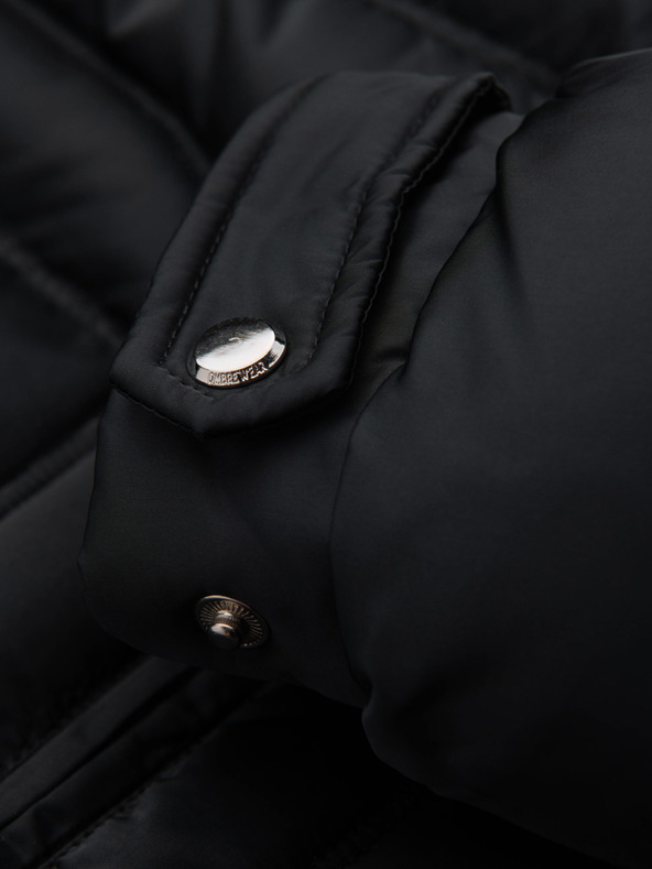 Ombre Clothing Moška prešivana jakna z leskom in stojačem - črna V1 OM-JALP-0218 Ombre Clothing