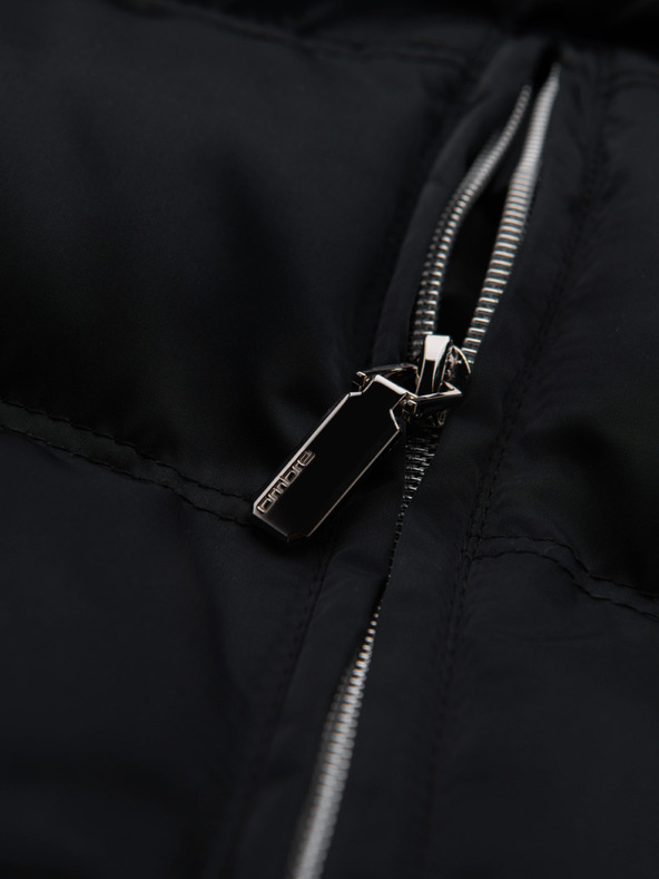 Ombre Clothing Moška prešivana jakna z leskom in stojačem - črna V1 OM-JALP-0218 Ombre Clothing