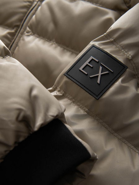 Ombre Clothing Moška prešivana jakna z leskom in stojačem - svetlo siva V5 OM-JALP-0218 Ombre Clothing