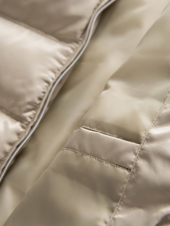 Ombre Clothing Moška prešivana jakna z leskom in stojačem - svetlo siva V5 OM-JALP-0218 Ombre Clothing