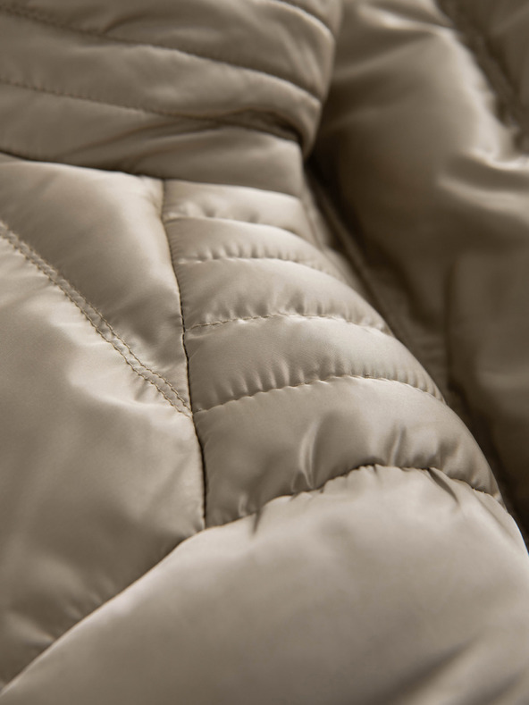 Ombre Clothing Moška prešivana jakna z leskom in stojačem - svetlo siva V5 OM-JALP-0218 Ombre Clothing