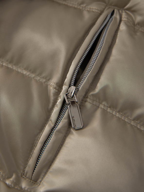 Ombre Clothing Moška prešivana jakna z leskom in stojačem - svetlo siva V5 OM-JALP-0218 Ombre Clothing