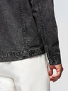 Ombre Clothing Moška jeans jakna katana z robom - črna V3 OM-JADJ-0219 Ombre Clothing