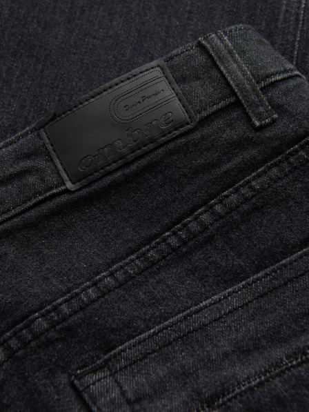 Ombre Clothing Moške jeans hlače s poškodovanjem REGULAR FIT - črne V2 OM-PADP-0241 Ombre Clothing