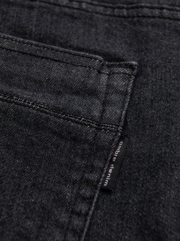 Ombre Clothing Moške jeans hlače s poškodovanjem REGULAR FIT - črne V2 OM-PADP-0241 Ombre Clothing