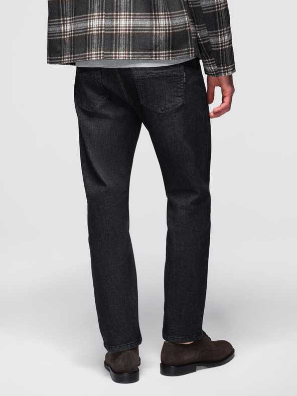 Ombre Clothing Moške jeans hlače s poškodovanjem REGULAR FIT - črne V2 OM-PADP-0241 Ombre Clothing