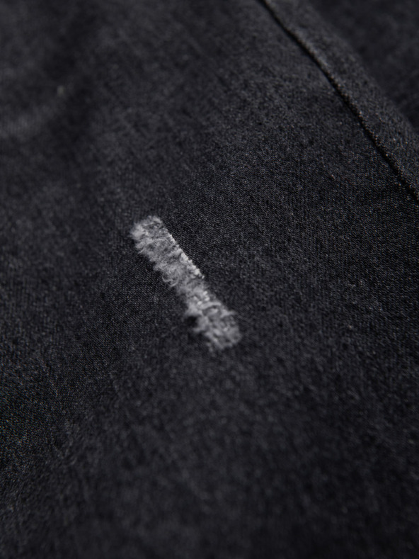 Ombre Clothing Moške jeans hlače s poškodovanjem REGULAR FIT - črne V2 OM-PADP-0241 Ombre Clothing