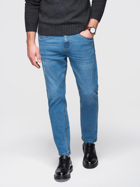 Ombre Clothing Moške razširjene jeans hlače REGULAR FIT - modre V3 OM-PADP-0241 Ombre Clothing