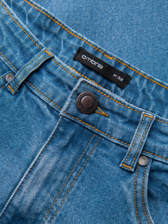 Ombre Clothing Moške razširjene jeans hlače REGULAR FIT - modre V3 OM-PADP-0241 Ombre Clothing