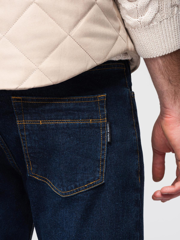 Ombre Clothing Moške jeans hlače REGULAR FIT - temno modre V4 OM-PADP-0241 Ombre Clothing