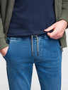 Ombre Clothing Moške jeans hlače s shnurko v pasu - modre V1 OM-PADJ-0242 Ombre Clothing