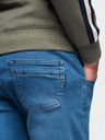 Ombre Clothing Moške jeans hlače s shnurko v pasu - modre V1 OM-PADJ-0242 Ombre Clothing