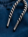 Ombre Clothing Moške jeans hlače z rebrasto pas - temno modre V3 OM-PADJ-0242 Ombre Clothing