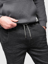 Ombre Clothing Moške jeans hlače s shnurko v pasu - črne V4 OM-PADJ-0242 Ombre Clothing
