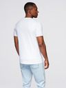 Ombre Clothing Moška pletenina majica REGULAR reza s tiskanjem - bela V1 OM-TSPT-0231 Ombre Clothing