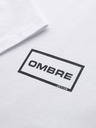 Ombre Clothing Moška pletenina majica REGULAR reza s tiskanjem - bela V1 OM-TSPT-0231 Ombre Clothing