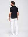 Ombre Clothing Moška stylska polo srajca iz elastične tkanine - črna V1 OM-POSS-0150 Ombre Clothing