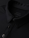 Ombre Clothing Moška stylska polo srajca iz elastične tkanine - črna V1 OM-POSS-0150 Ombre Clothing