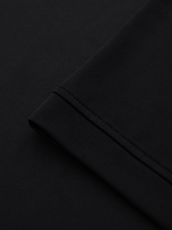 Ombre Clothing Moška stylska polo srajca iz elastične tkanine - črna V1 OM-POSS-0150 Ombre Clothing